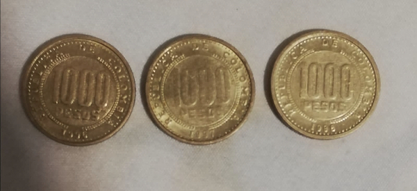 Monedas 1000 antiguas colombia