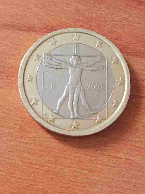 1 euro de  Leonardo da Vinci