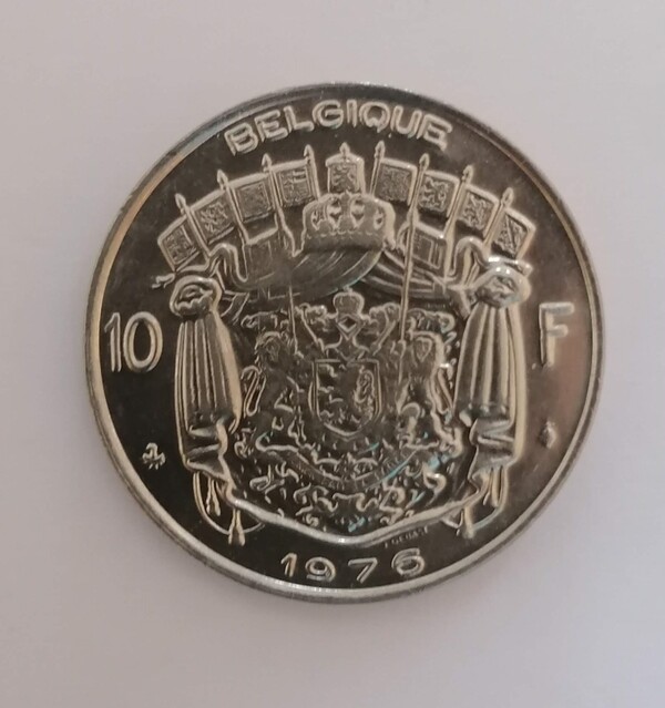 1 moneda de 10 francos belgas (Balduino I-Belgique)
