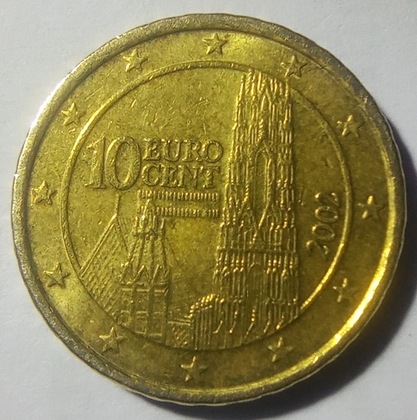 Moneda 10 Céntimos Austria 2002