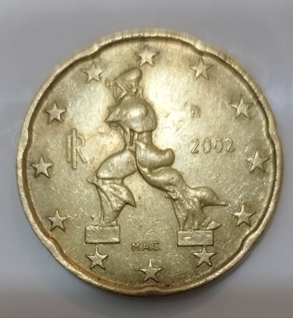 Moneda 20 céntimos € Italia 2002