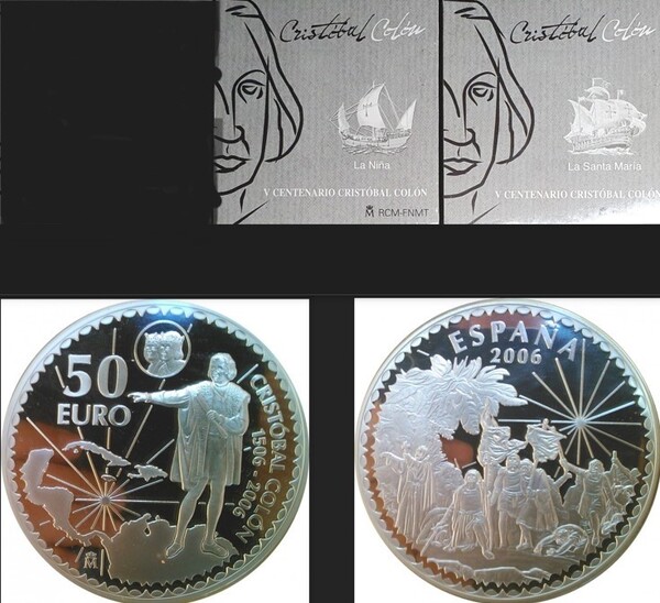 V Centenario Cristóbal Colón 2006 / 2 Monedas de 10€ y 1 de 50€