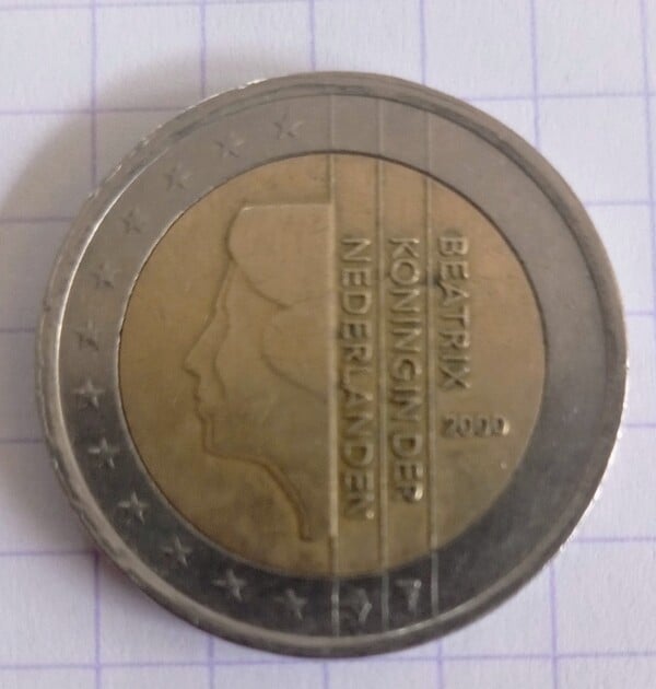 Moneda 2 Euro Holanda Beatrix Koningin der Nederlanden año 2000