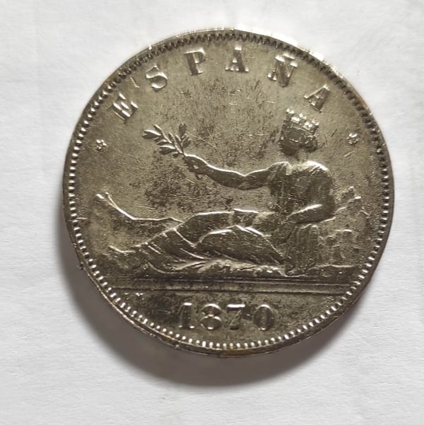 Moneda 5 pesetas 1870