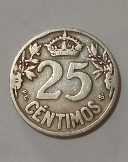 Moneda 25 céntimos de peseta España 1925