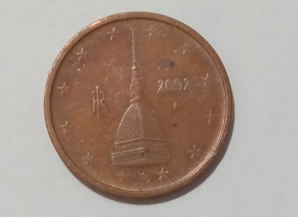 Moneda 2 céntimos Italia 2002