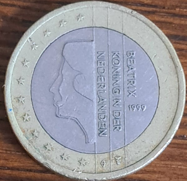 Moneda 1 Euro Holanda Beatrix Koningin der Nederlanden año 199