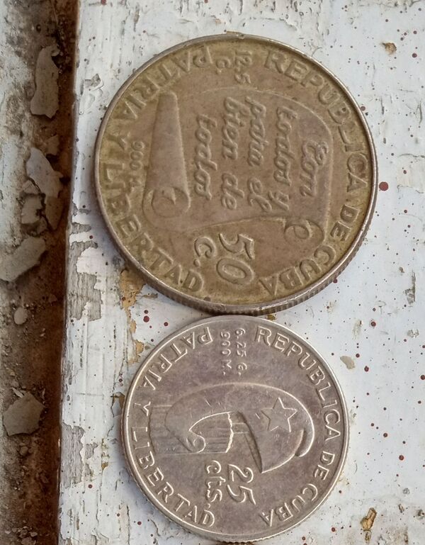 Monedas cubanas de plata