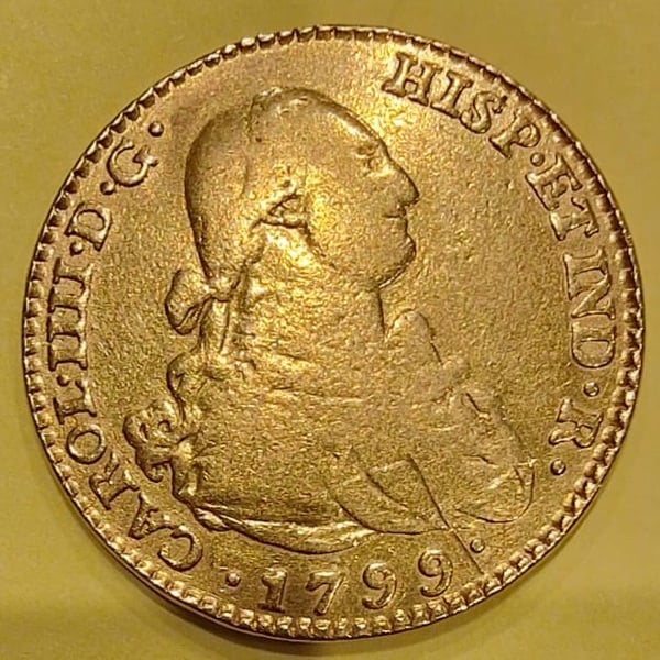 2 escudos 1799 Oro Carlos IV