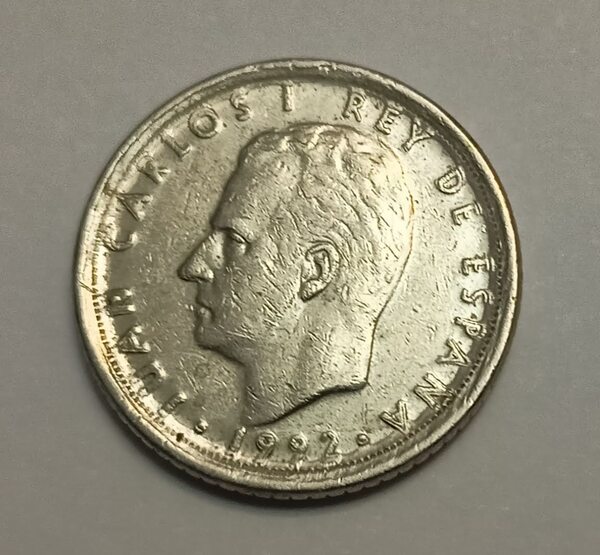 10 pesetas España 1992 error - leyenda remarcada