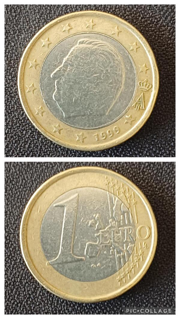 1 euro Belgica 1999 con errores