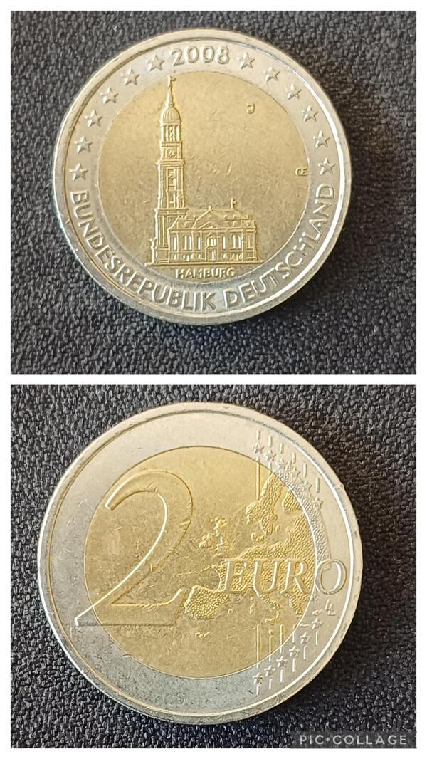 2 euros Alemania conmemorativa Hamburgo 2008 J