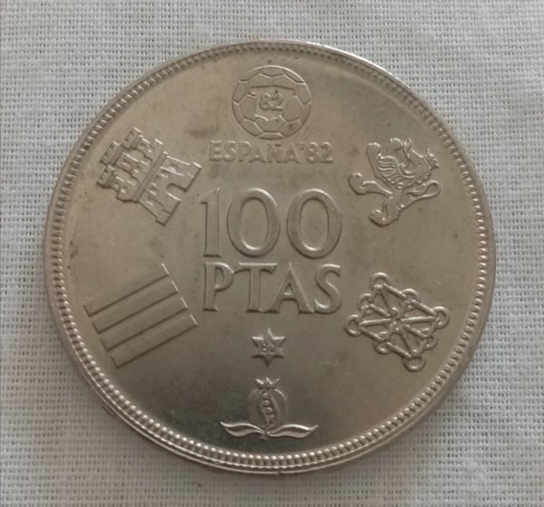 Moneda de 100 pesetas 1980. Mundial de fútbol 1982