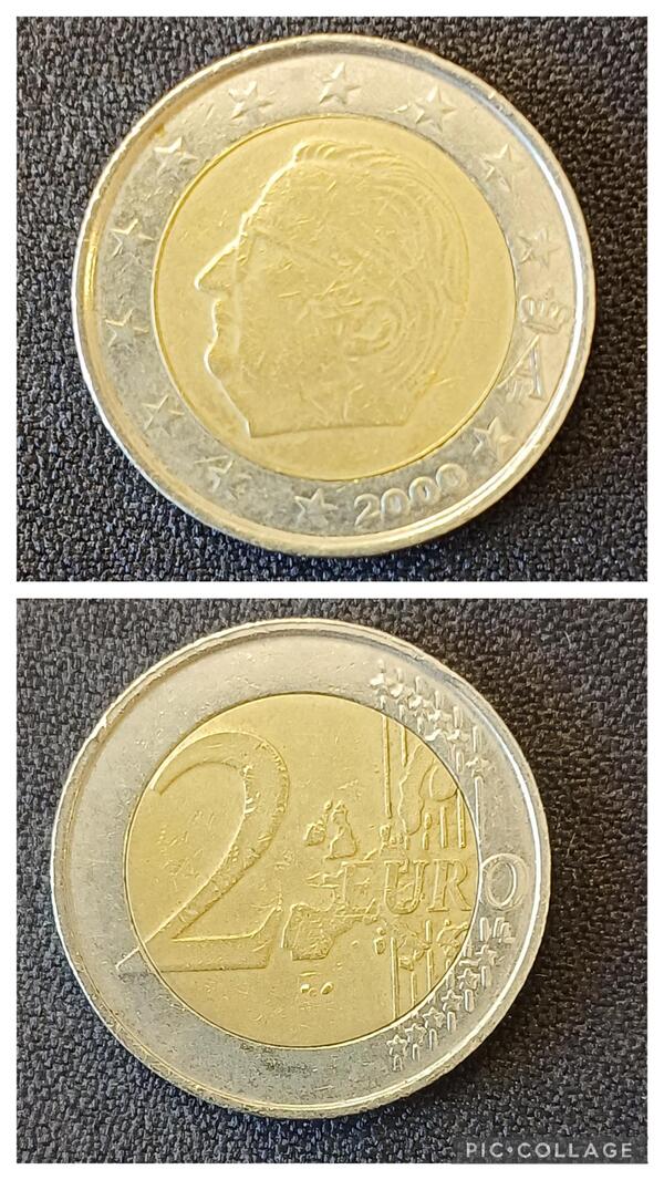 2 euros Belgica 2000 con error
