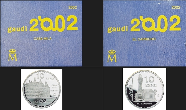 10€ x 2 Monedas Año Internacional Gaudí 2002