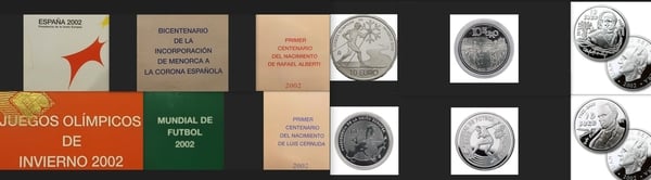 10 € X 6 Monedas 2002
