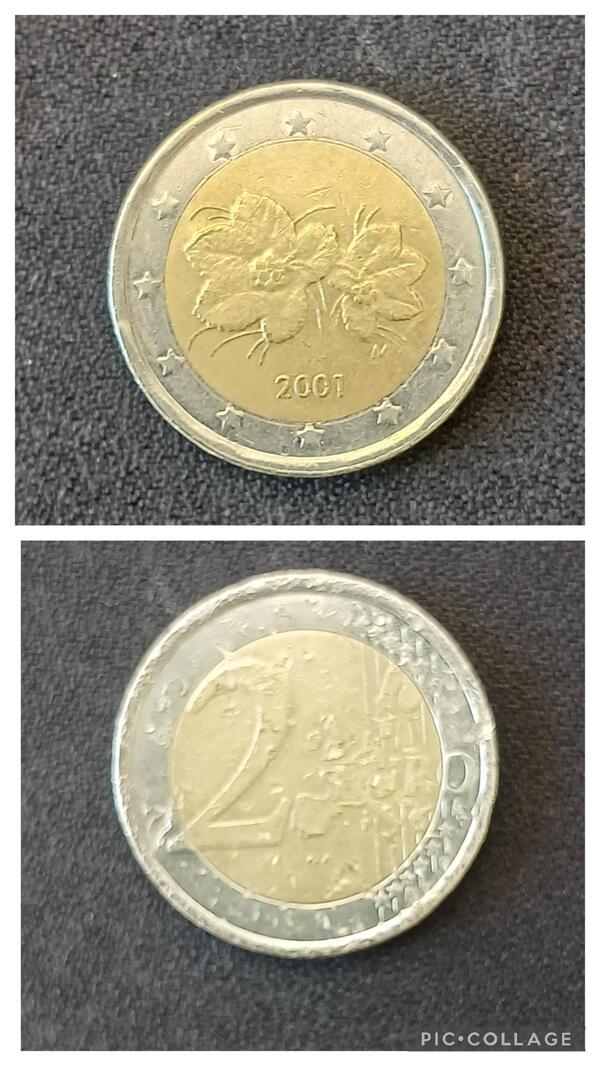 2 euros Finlandia 2001 con error