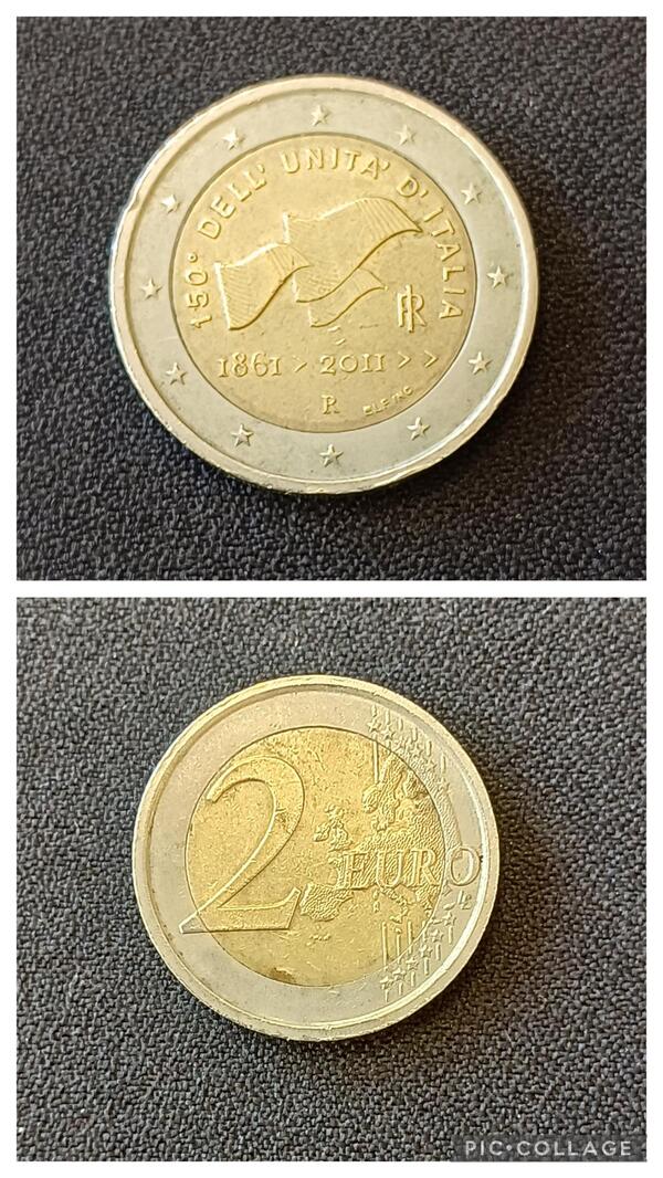 2 euros Italia conmemorativa 1861-2011