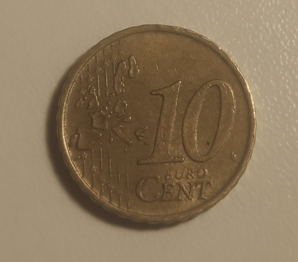 Moneda española de 10 céntimos (año1999)