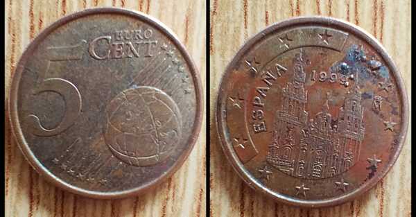 Moneda de 5 céntimos España 1999