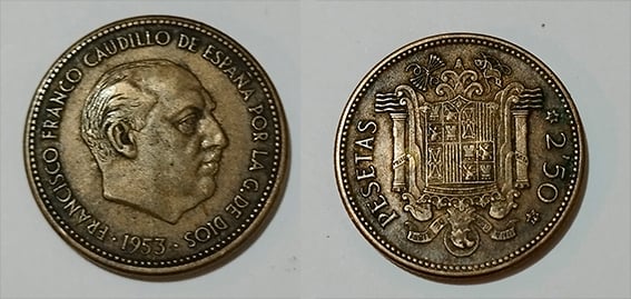 2,5 pesetas 1953 *54
