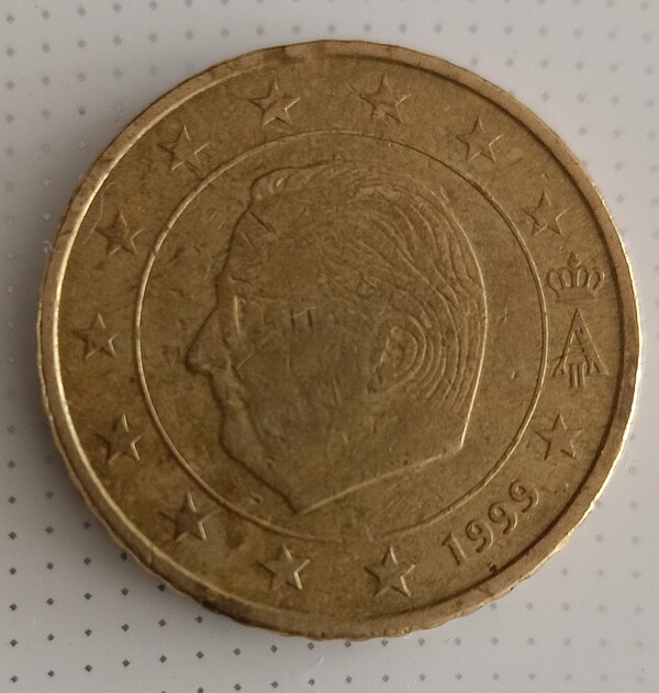 50 centavos Bélgica 1999 exceso material