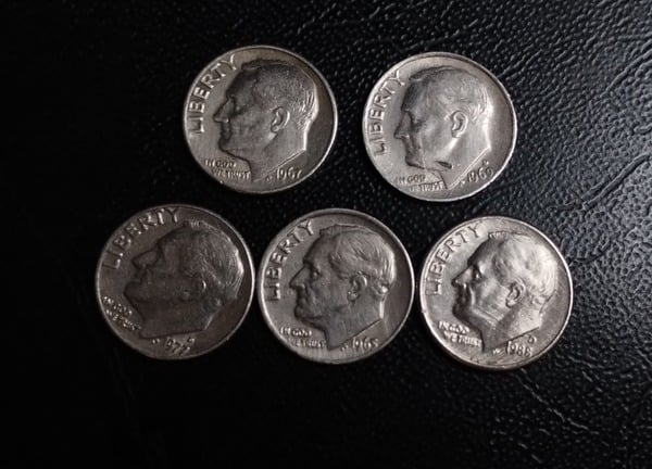 Monedas Roosevelt ONE DIME - 1965/67/69/77/88