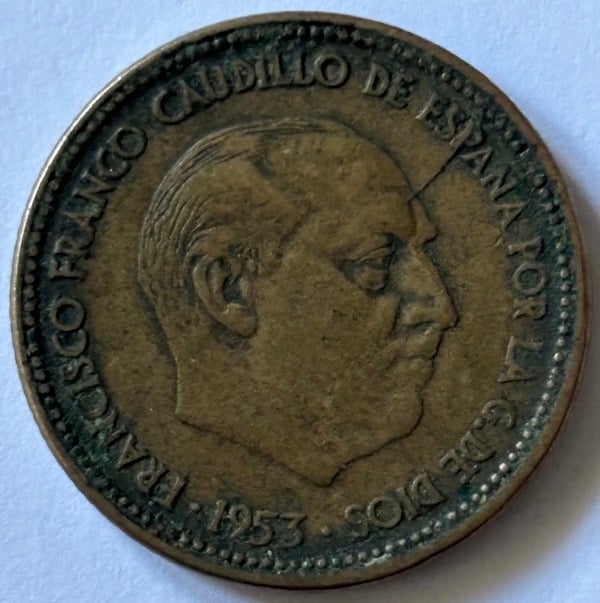 Error Acuñación 2’5 pesetas 1953 *54