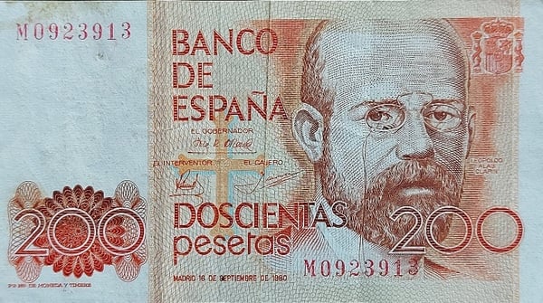 Billete 200 Pesetas España 1980 Leopoldo Alas Clarin