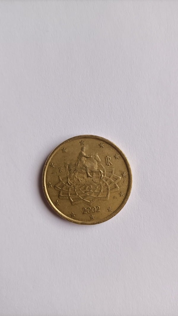 Moneda 50 céntimos Italia 2002