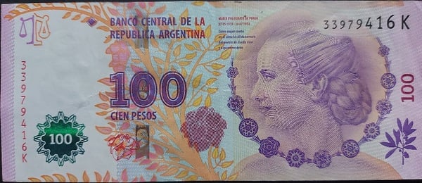 Billete 100 Pesos República de Argentina