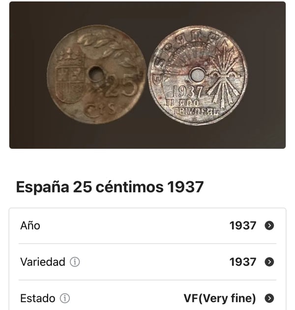 25 céntimos 1937