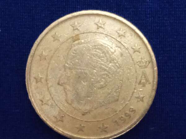 Moneda 50 céntimos de euro Bélgica. 1999