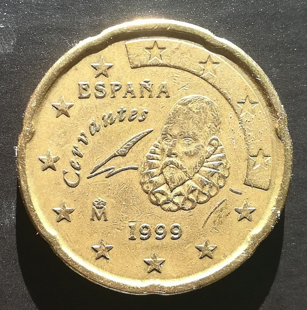 Moneda de 20 céntimos España año 1999