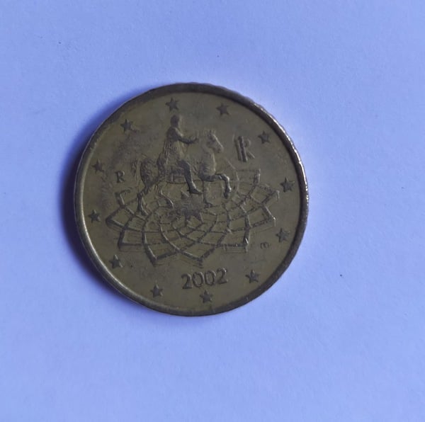 Moneda 50 céntimos Italia 2002