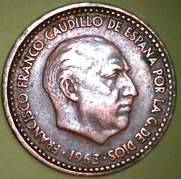 Una peseta de Franco del año 1963 con estrella 19*..