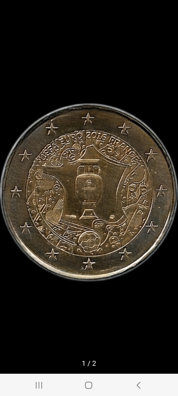 Moneda de 2 euros del campeonato de la UEF, ganadora francia