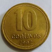 10 centavos de argentina del año 1992.