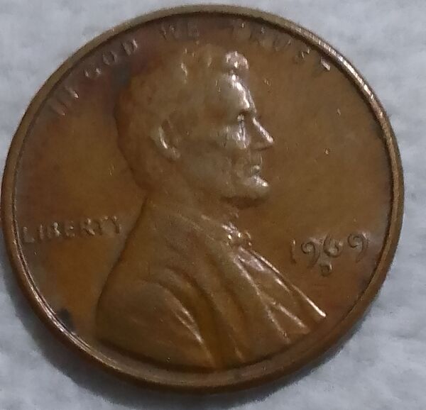 1 centavo Lincoln del año 1969 D dobbledice