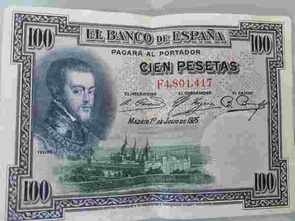 Billete de 100 pesetas 1 de julio 1925