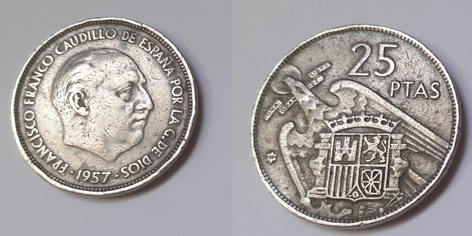 25 pesetas 1957*59