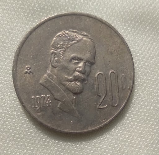 Coin with an image of Don Francisco I. Madero, the number 