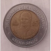 Moneda de 5 Pesos 2008 Conmemorativa Francisco Javier Mina