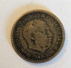 Lote 5 monedas de 1 peseta de Franco de 1947