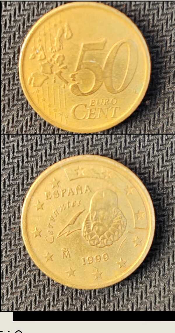 MONEDA 50 CENTIMOS CERVANTES