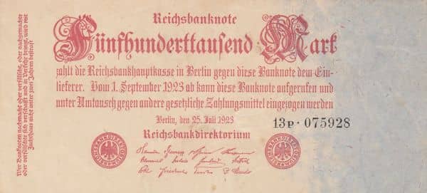 500000 Mark Reichsbanknote