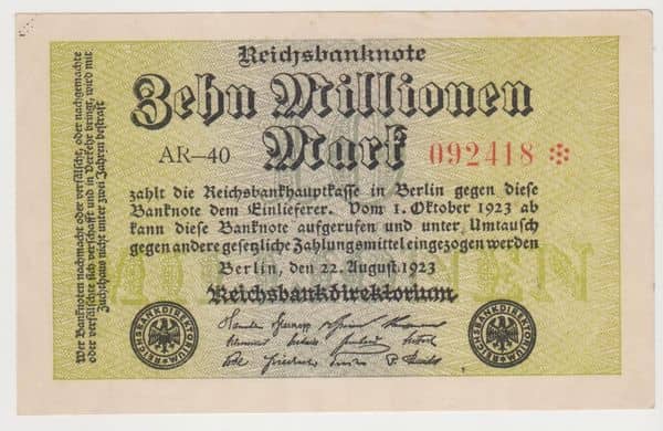 10000000 Mark Reichsbanknote