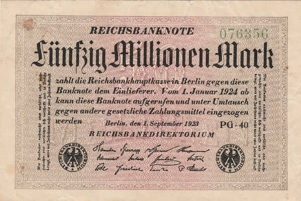 50000000 Mark Reichsbanknote