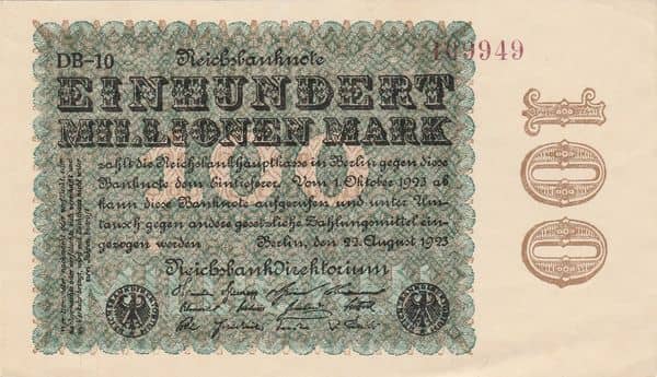 100000000 Mark Reichsbanknote