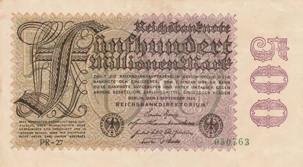 500000000 Mark Reichsbanknote